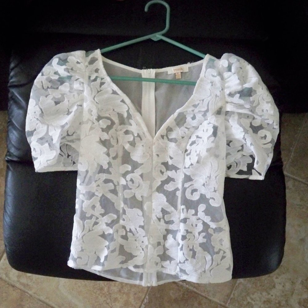 white corset style blouse size small